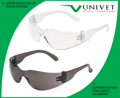 Univet 568 Safety Glasses Anti-Scratch Lens Spectacles Lightweight