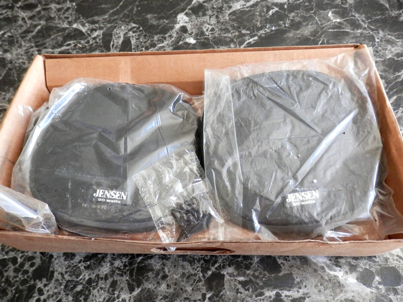 NOS Jensen 4" Car Speakers Vintage Pair and Grills J226CX 90 WATT COAX SPEAKERS