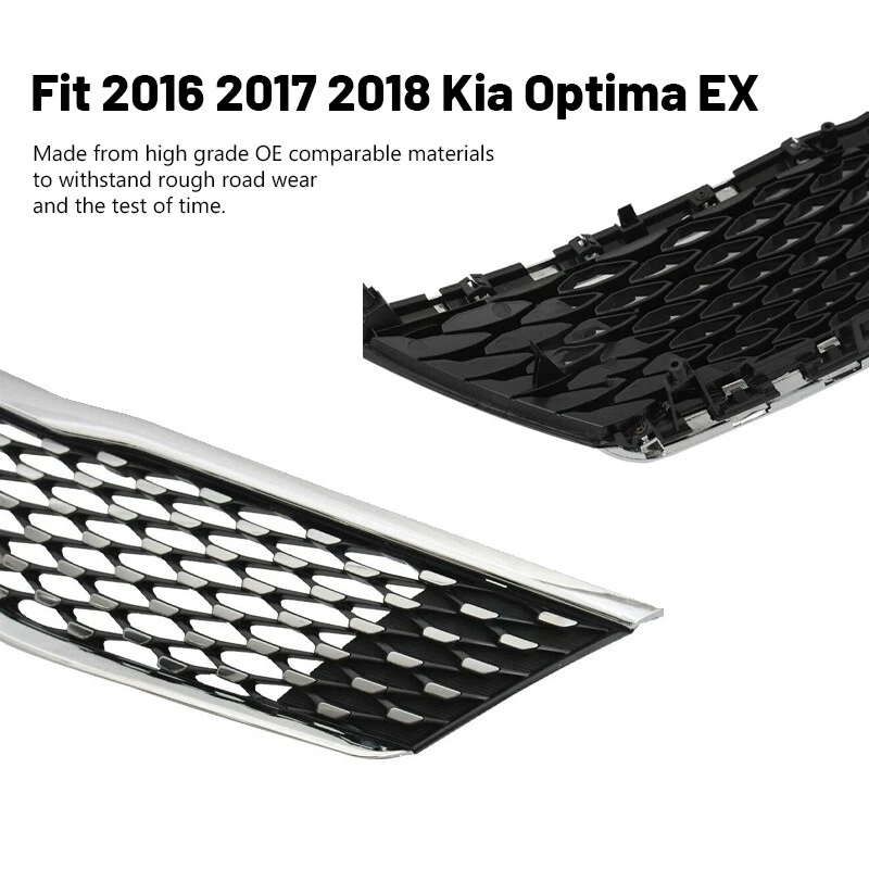 Parachoques delantero para Kia Optima LX EX 2016 2017 2018 parrilla superior parrilla cromada Foto 4 de 4