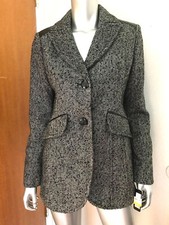 Guess Nordstrom Wool Blend Dress Jacket Coat Size M Medium Faux Leather Patch