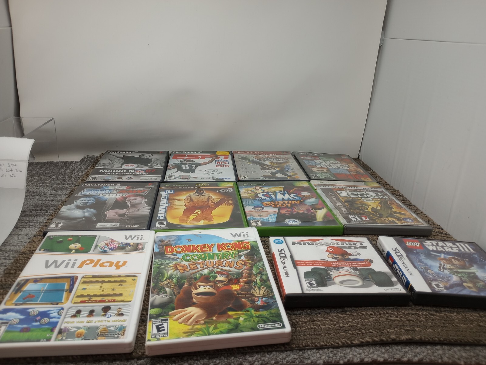12 Game Cases Some With Manuals Lot Some PS2 XBOX Wii DS   *NO GAMES*