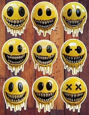 Creepy Emoji Vinyl Die Cut Stickers Set Scrapbooking Laptop Waterbottle