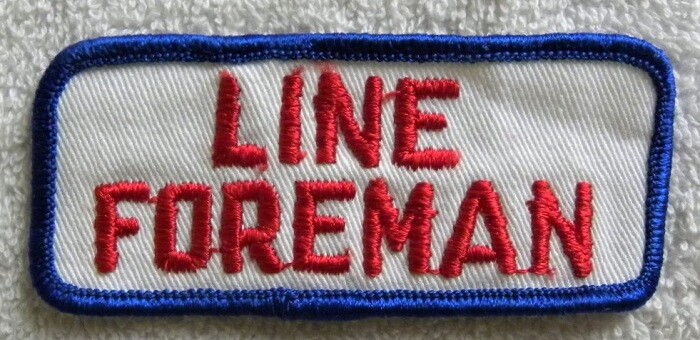 Vintage Line Foreman, Boss Work Patch, Unused