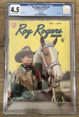 Roy Rogers Comics #16 - CGC 4.5 - RARE - UK Edition-World Distributors Comic
