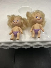 Two Vintage 1990 Tyco Quints Baby Dolls Blonde 2.5”