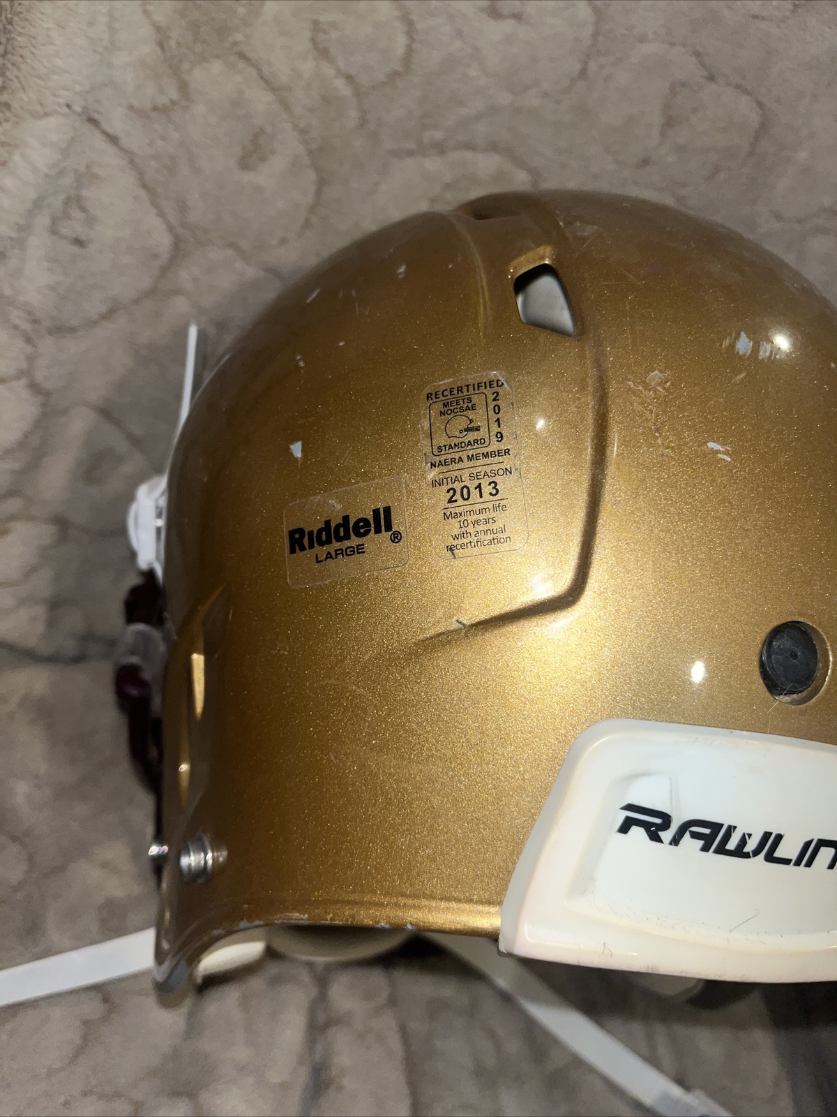 Rawlings Impulse Adult Large Vegas Gold Helmet W/ Maroon Face Mask eBay