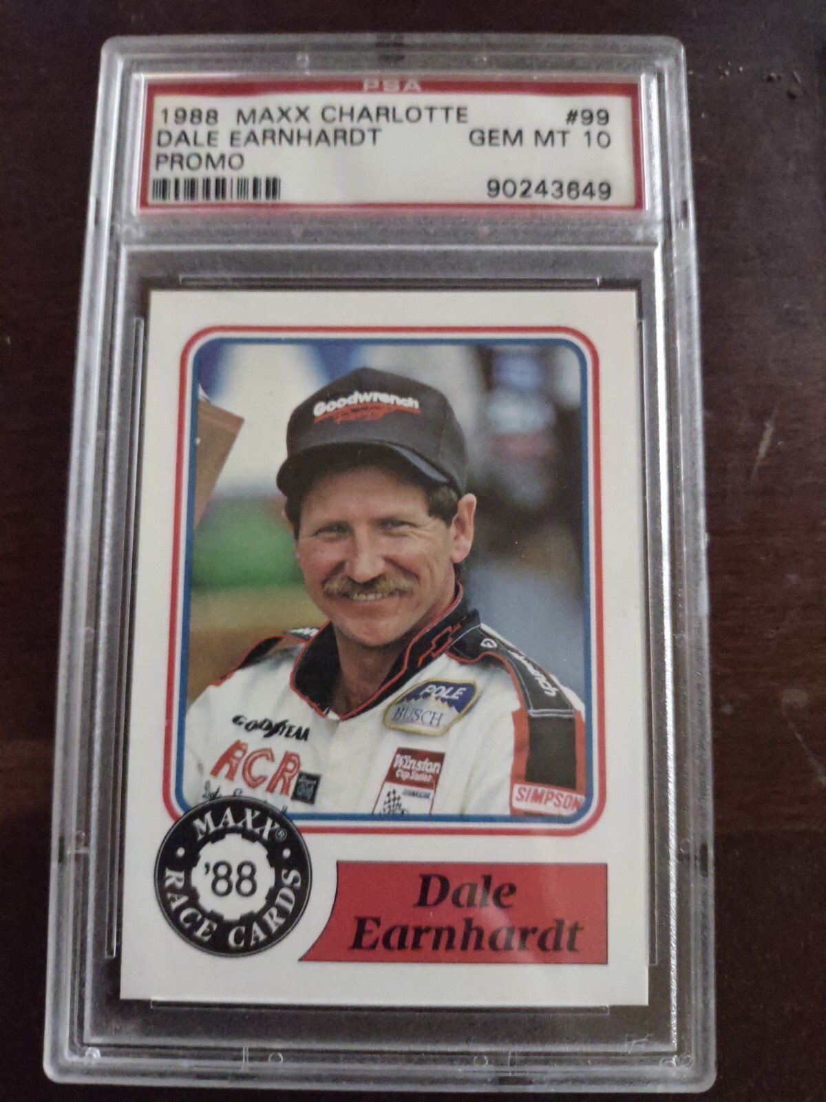1988 Maxx Charlotte #99 Dale Earnhardt  Rookie PSA 10 Gem Mint