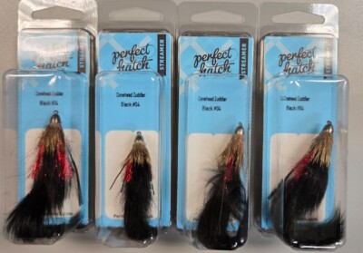 4pks-Perfect Hatch STREAMER PHFLY1610-04P  Conehead Zuddler  BLACK  #04