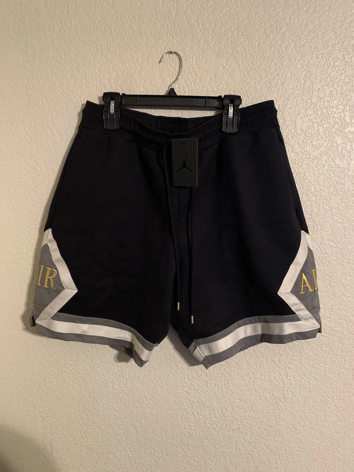 Pantaloncini da uomo Air Jordan Remastered Diamond nero oro metallizzato AT9956 010 taglia L