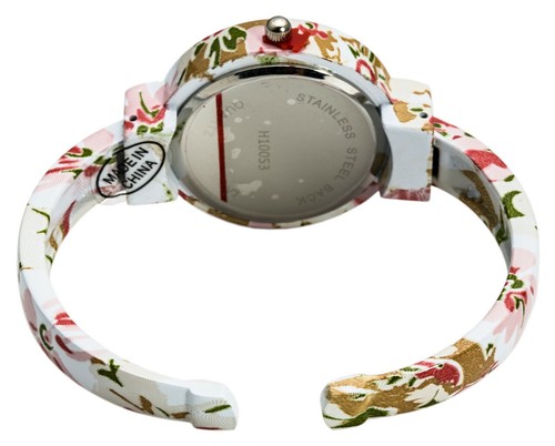 Blekon Collections Analog Quartz Womens 32mm Case Floral Design Cuff Bange Watch - 第 34/60 張圖片