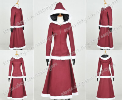 Beauty And The Beast Cosplay Costume Princess Belle Winter Suit Fur Red  Blue | eBay