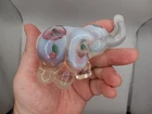 Fenton Opalescent Iridescent Hand Painted Elephant Artist Signed