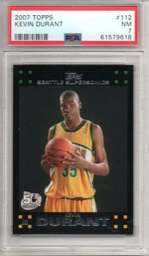 Kevin Durant 2007-08 Topps - #112 (RC) Seattle Supersonics PSA 7