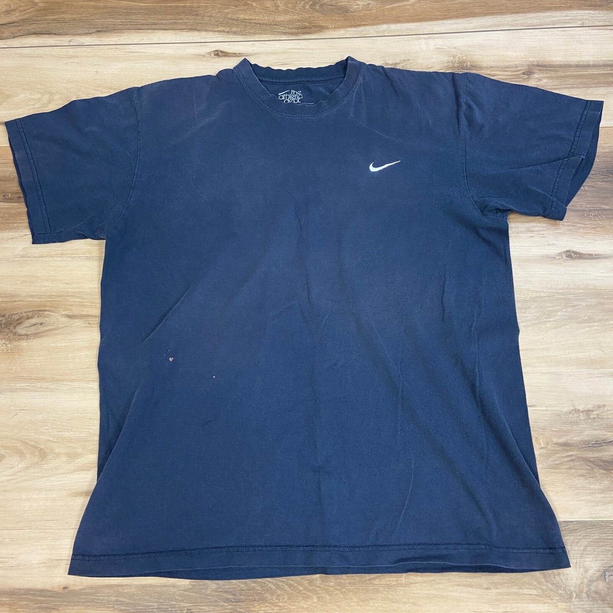 Nike Shirt Mens Large Loose Fit Navy Blue Tee Embroidered Swoosh Athletic  Dept