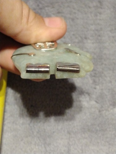 925 Sterling Silber - Elefant geschnitzte Jade chinesischer Anhänger - PT7840 NICHT AVON - Bild 4 von 8