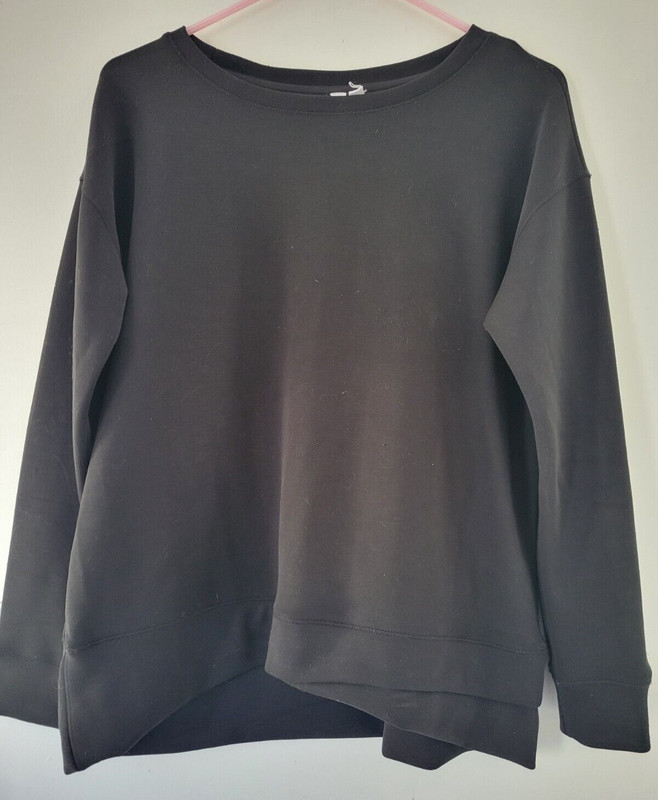 Cable & Guage Ultra Soft Stretchy Comfy Black Sweatshirt Top Size S