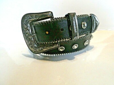 Leatherock ladies belt Vintage Ladies LEATHEROCKS USA Jeweled Tan Leather Belt  main image 4
