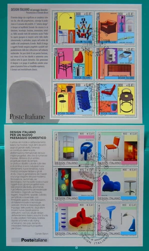 ITALIA REPUBBLICA 2000/2001 FOGLIETTI DESIGN ITALIANO 1° E 2° SERIE FDC