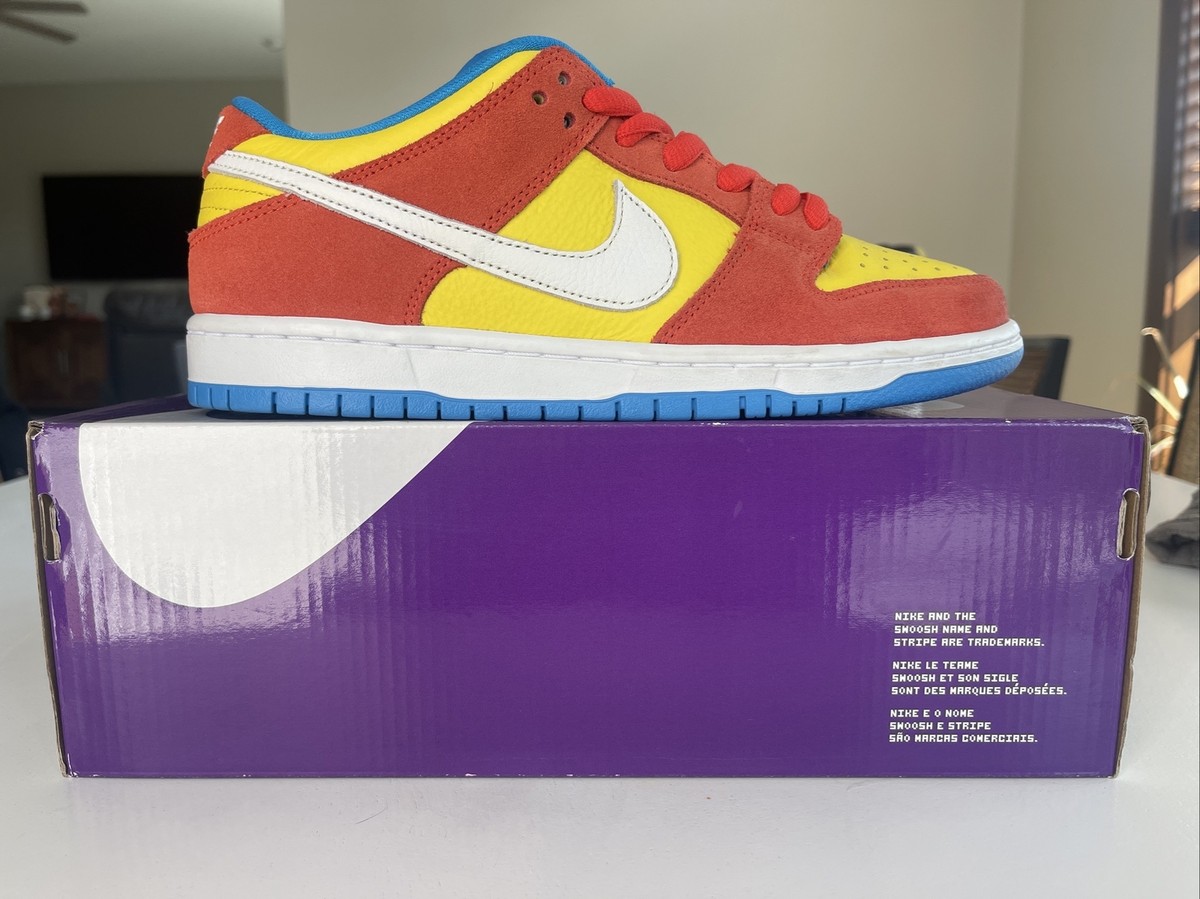 Nike SB Dunk Low BART Simpson Size 4 Pre Owned With Box. Nike SB Dunk Low Bart Simpson 2022 Sneakers Size 9.5 (pre  main image 4