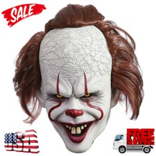 Latex Clown Mask Full Head Costume Pennywise Movie Stephen King's IT Halloween