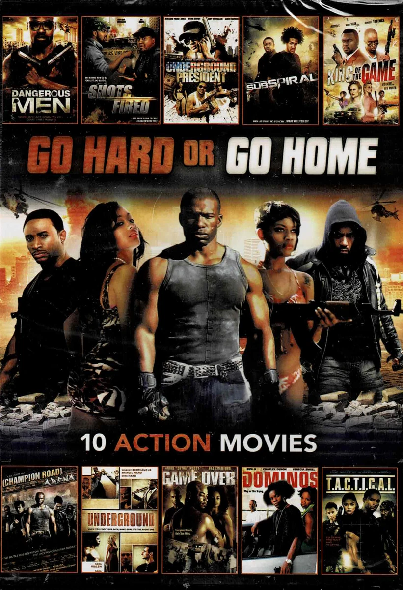 Go Hard or Go Home, (DVD), NEW and Sealed, 10 action movies, FREE Shipping