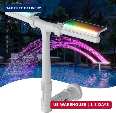 POOLHACKER Solar Pool Fountain with 10-Color LED Lights, Newly Refined Streamlin