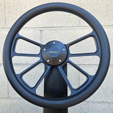 14 Black 4 Spoke Steering Wheel W Black Vinyl Wrap And Modern Gmc Horn 14 Black 4 Spoke Steering Wheel W Black Vinyl Wrap And Modern Gmc Horn