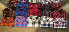 Dixxon Men's Plaid Button-Up Shirt Size L Long Sleeve Chest Pockets Multi