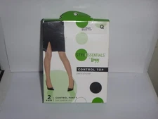 Leggs Style Essentials Control Top Pantyhose - Sheer Toe - Size Q - Black