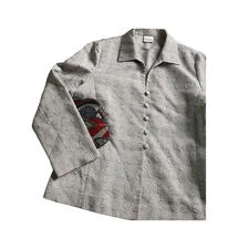 Vintage glam rock 90's retro silver blazer jacket party christmas evening 14