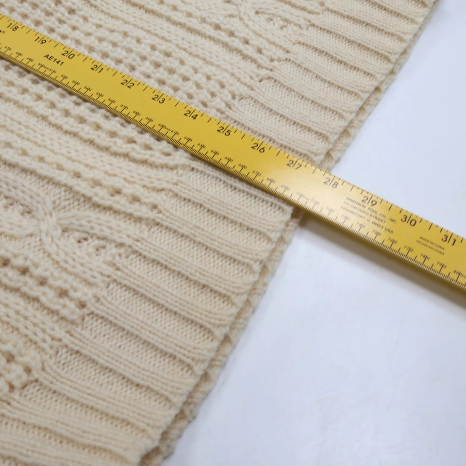 Suéter Bonner Of Ireland Lana Pura Hombres 2XL Marfil Pescador Grueso Peso Pesado Foto 4 de 4