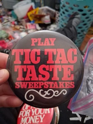 Vintage Tic Tac Taste burger king Wendys PIN BACK BUTTON Advertising 80s 90s