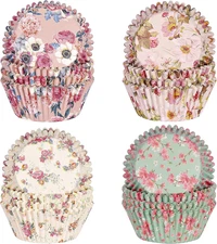 Floral Standard Cupcake Liners 400 Count Paper Baking Cups Disposable Cupcake Wr