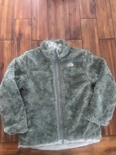 The North Face Girls Reversible Jackets Moss Green Sz L 14-16 Sherpa/fleece