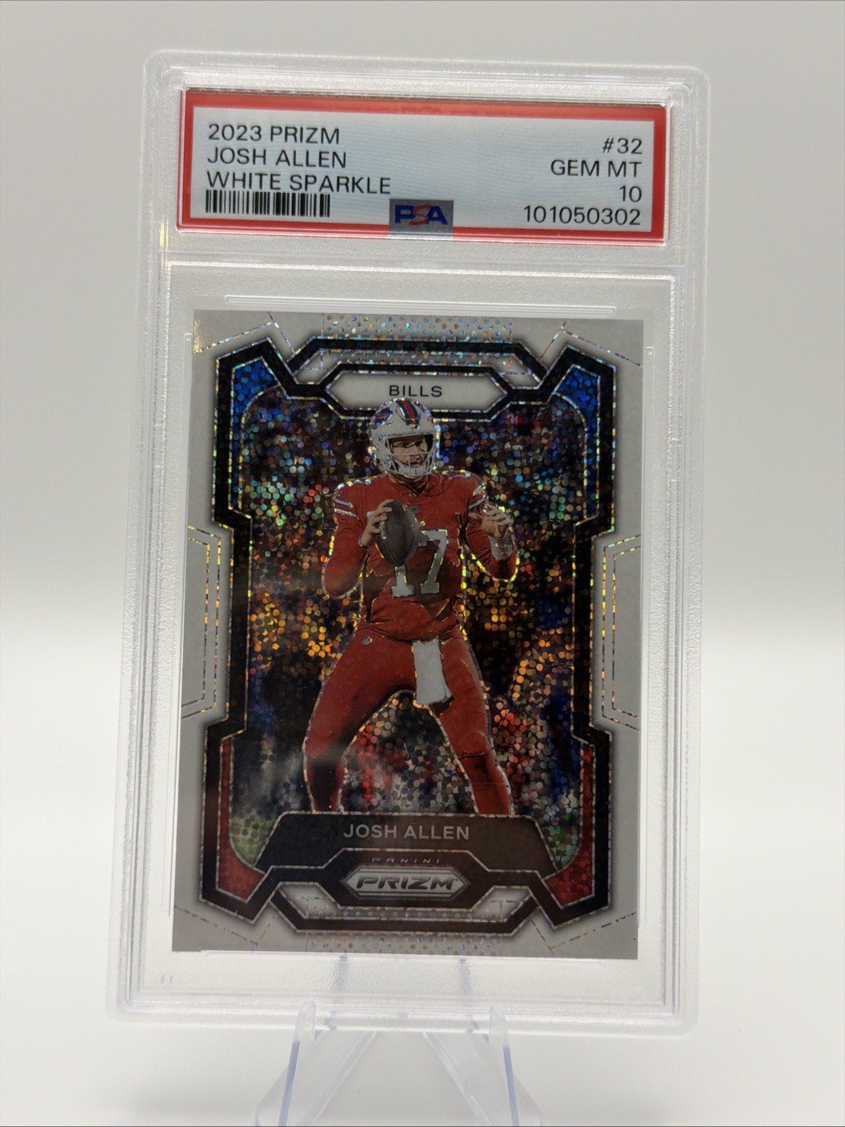 2023 Panini Prizm - Josh Allen #32 White Sparkle Prizm PSA 10 view 1