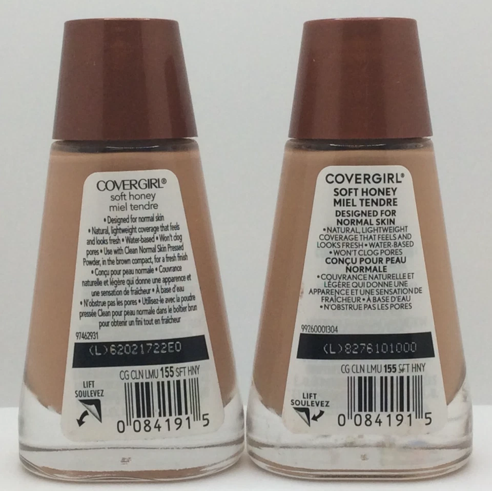 CoverGirl Clean Liquid Foundation For Normal Skin, 155 Soft Honey, PACK OF 2 - Image 2 of 2