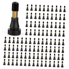 100PCS TR600HP Tire Valve Stems, High Pressure Brass Rubber Snap-in Tire Wheel 