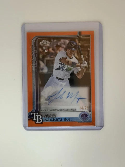 2025 Topps Chrome Update Jake Mangum Orange Autogramm /25