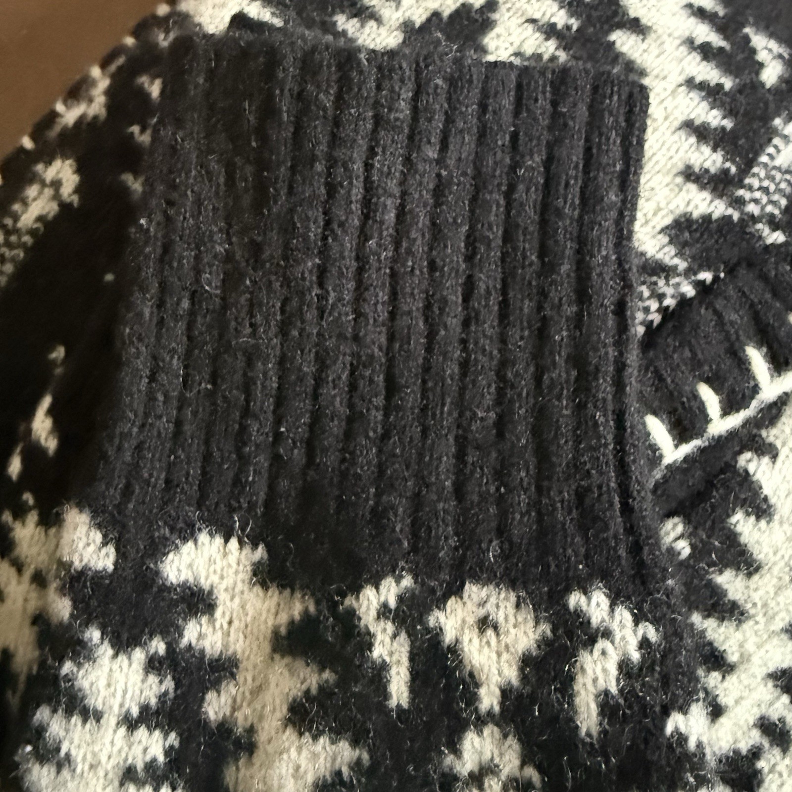 Pendleton Wool Zip Up Jacket Black White Geometri… - image 9