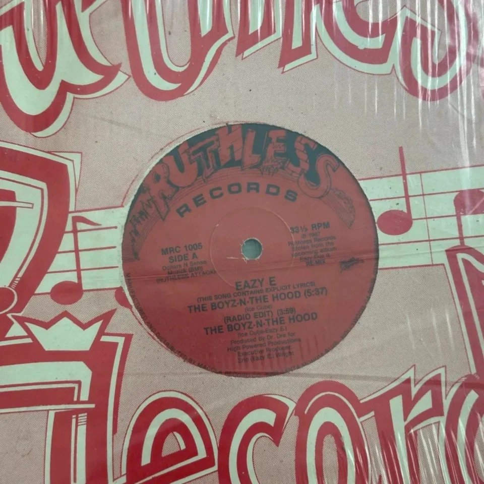 EAZY E THE BOYZ N THE HOOD 12" SINGLE Ruthless Records ORIGINAL HIP HOP NWA DRE - Image 2 of 4
