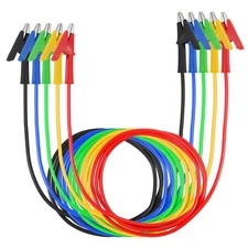 5Pcs 15A Alligator Crocodile Clips Electrical Test Leads Set Jumper Wires Cables