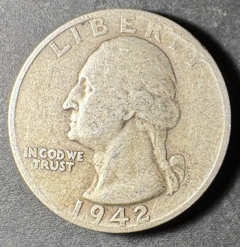 1942-S Silver Washington Quarter (Circulated) - (#2033) Very Fine Condition