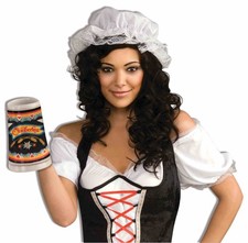 Thanksgiving Colonial White Mob Hat Pilgrim Bonnet Costume Accessory for Adults