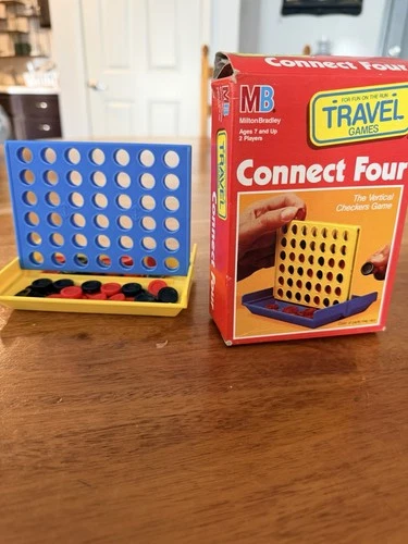 1989 Connect Four (4) Travel Size Board Game Vintage Complete Milton Bradley