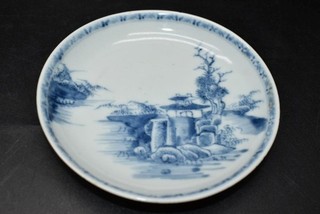 Chinese 18thC Nanking Cargo Pagoda Saucer Dish Circa 1750 12cm