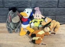 Disney Plush Lot Of 5 Dopey Donald Pluto Eeyore Mickey Mouse Theme Winnie Lot