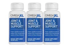 3Pack Omega XL 300 Capsules-Green Lipped Mussel Joint  Muscle Relief Supplement