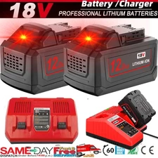 12.0Ah Battery For Milwaukee for M18 Extended Lithium 48-11-1880 Dual Charger