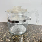 Vtg Pyrex Flameware Glass Coffee Pot Stovetop Percolator 7756-B 6 Cup Complete