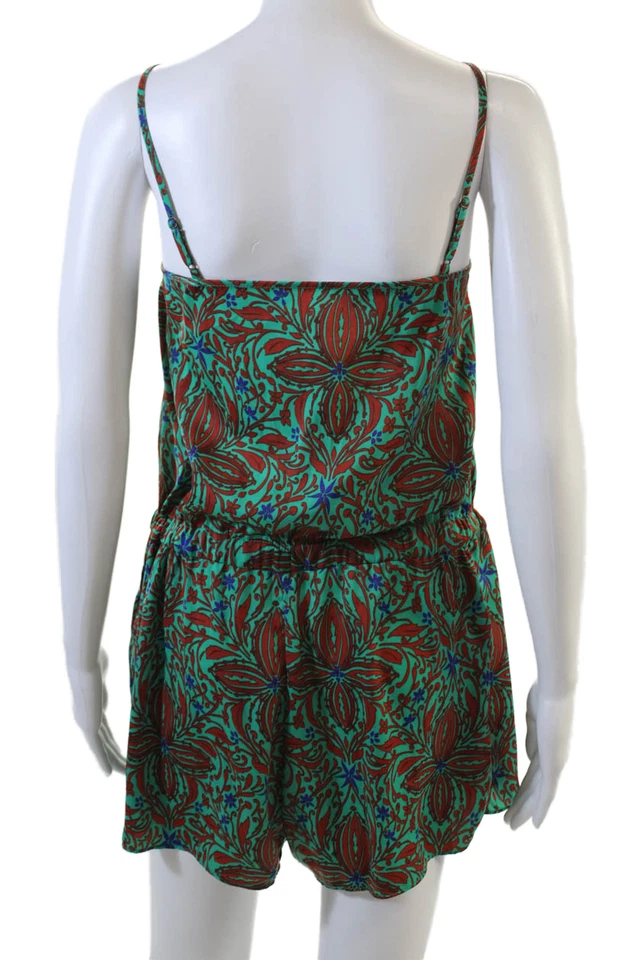 Romper Rachel Rachel Roy feminino estampa floral gola redonda sem mangas verde tamanho M - Imagem 3 de 4